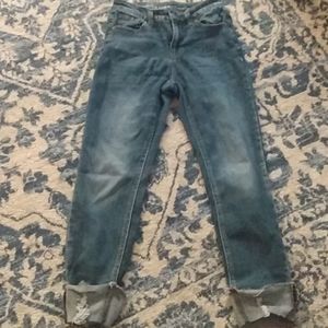 Vanilla star crop distressed cuff midrise skinny 3